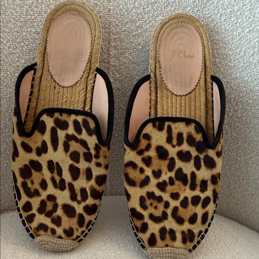 Leopard Print Slip-On Women’s Mules - Tan and Brown
